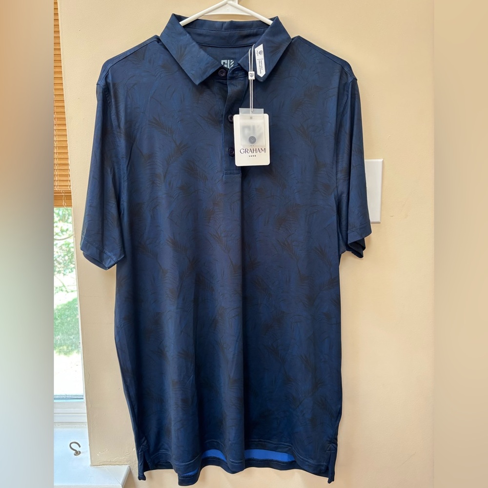 NWT!! Graham Luxe Navy Men's Polo Shirt